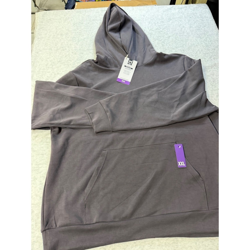 Members Mark Men Sandwash Hoodie Charcoal Grey XXL Moisture Wicking Pullover